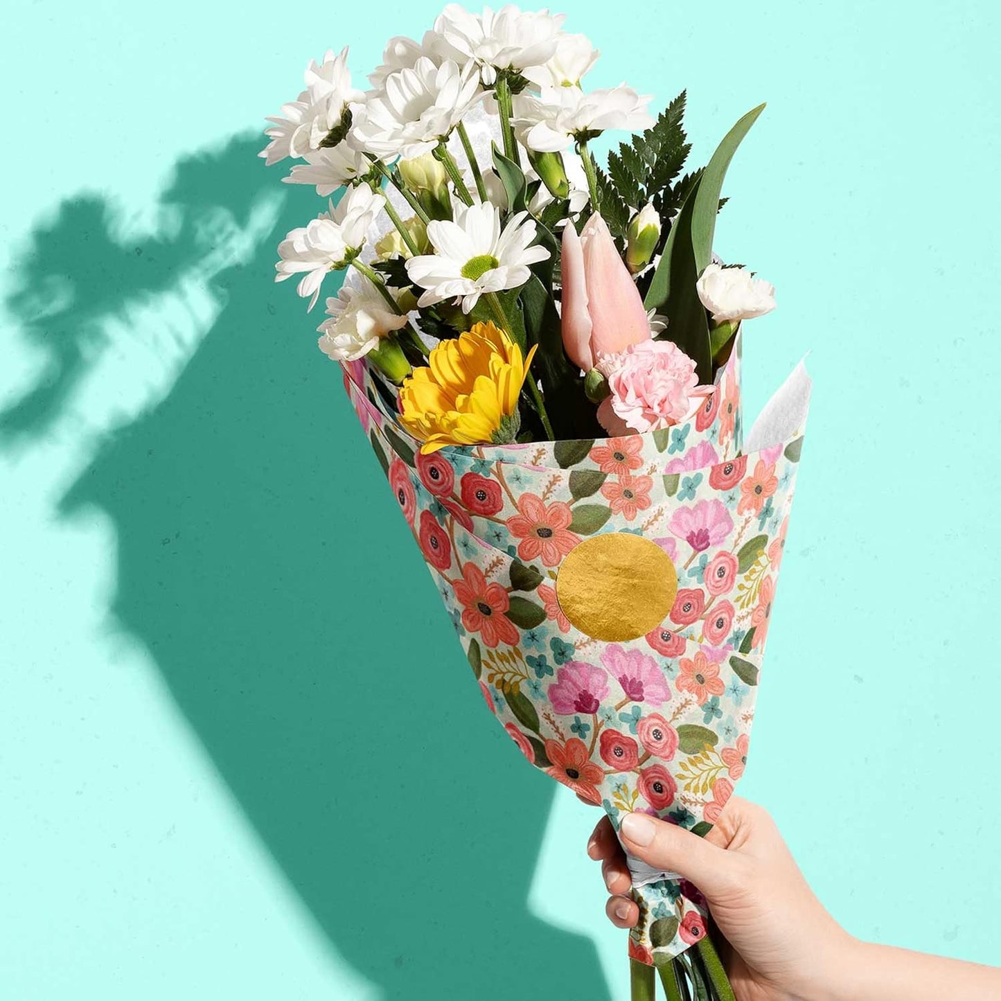 Colors of Rainbow - Gypsy Floral - 12 Sheets, 20 inch X 29 inch - Italian Print Tissue Paper for Decoupage Gift Basket Gift Bag Party Crafts (Gypsy Floral)