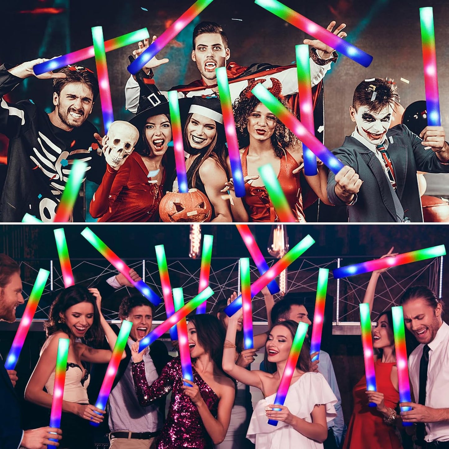 217 PCS Glow Sticks Bulk Party Pack, Foam Glow Sticks, Glow In The Dark Party Supplies, Foam Light up Sticks with 3 Modes Colorful Flashing, Foam Glow Sticks Bulk for Wedding, Party, Birthday, Raves