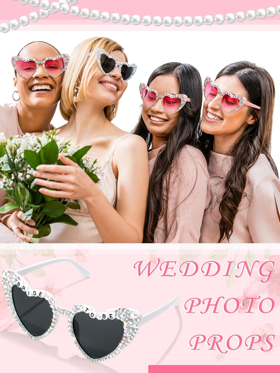 6 Pcs Bride Sunglasses Bachelorette Sunglasses Party Favors for Bridesmaids for Wedding Party Bride to Be Gifts