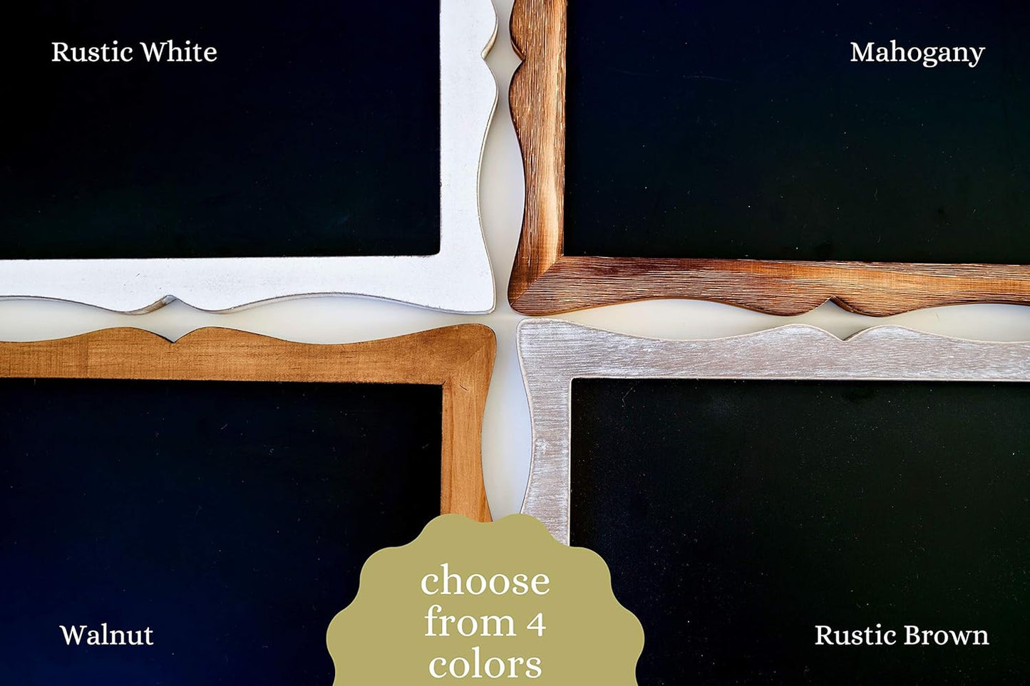 Tabletop Small Chalkboard Sign with Easel (11x13) + 8 Brilliant Liquid Chalk Markers | Hanging or Freestanding Framed Chalkboard with Hand Crafted Sweetheart Frame