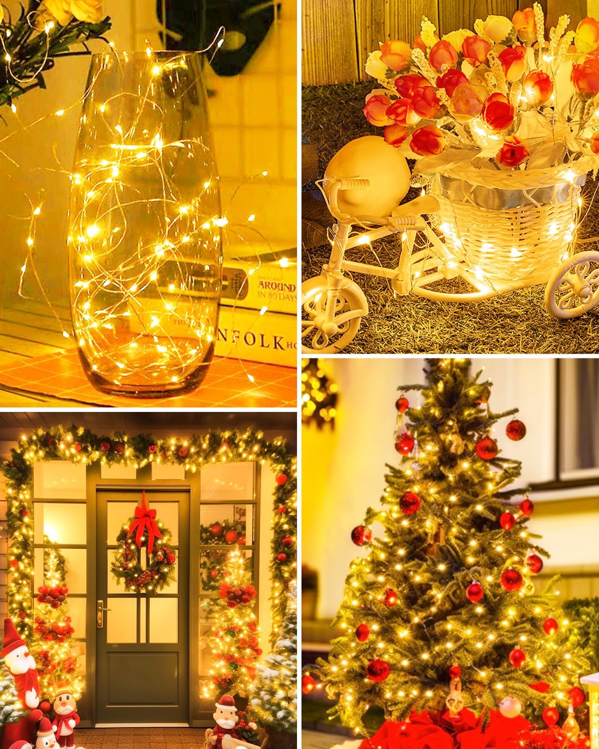 btfarm 12 Pack LED Fairy Lights Battery Operated, 7ft 20LED Mini String Lights Waterproof, Silver Wire Firefly Starry Lights Bulk for Mason Jars Crafts Table Centerpieces Party Christmas, Warm White