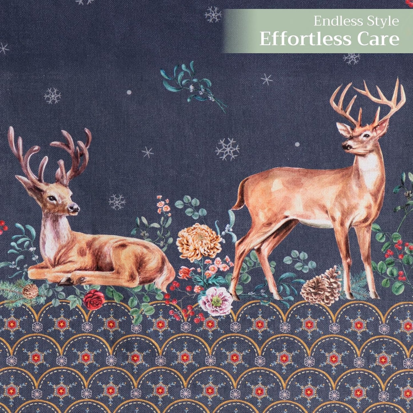 Maison d' Hermine Table Runner 100% Cotton Single Layer Table Runners 108 inches Long for Thanksgiving Christmas Decorations Home Kitchen Dining Party Wedding (Christmas Joy, 14.5" x 108")