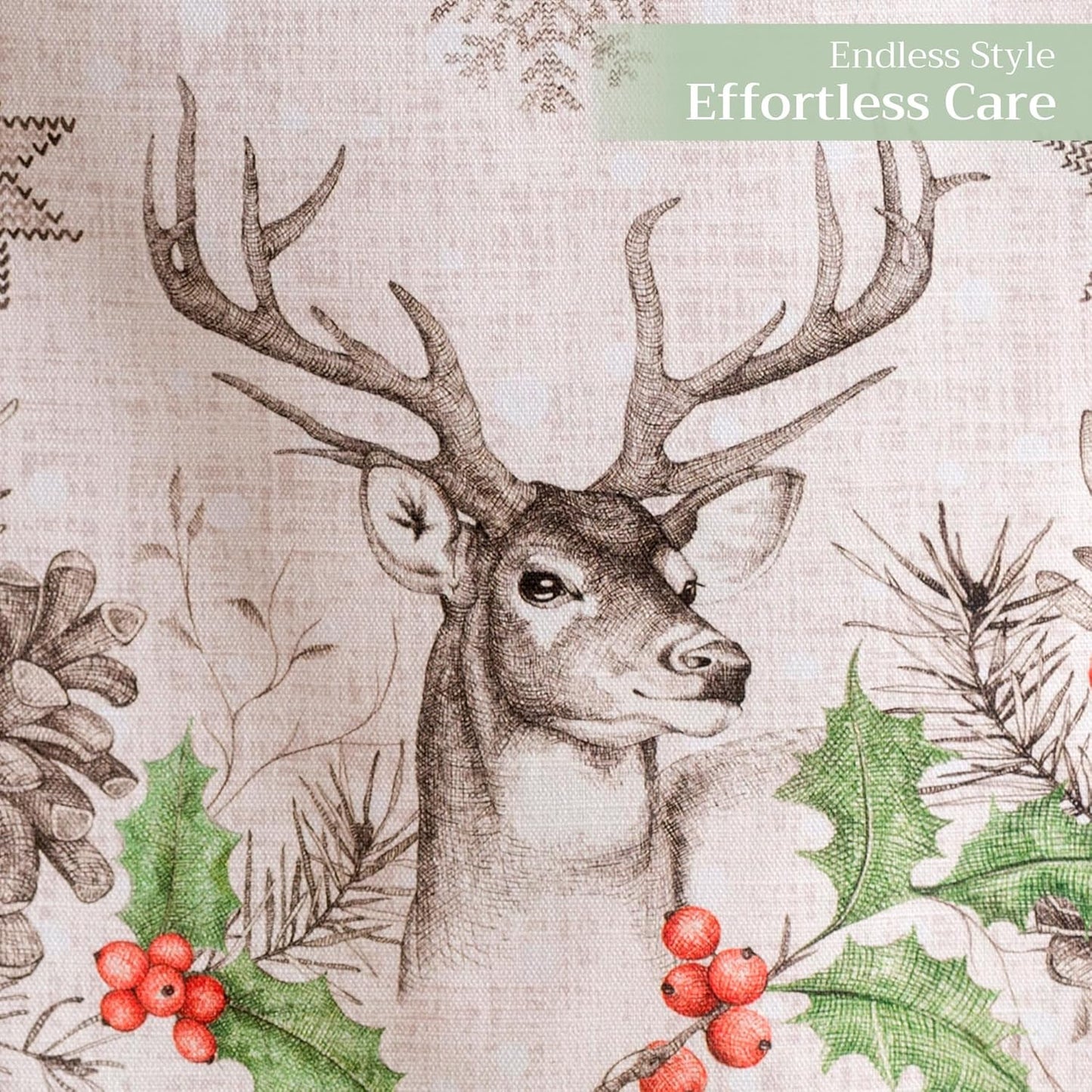 Maison d' Hermine Table Runner 100% Cotton Double Layer Table Runners 108 inches Long for Thanksgiving Christmas Decorations Home Kitchen Dining Party Wedding (Christmas Dew, 14.5" x 108")