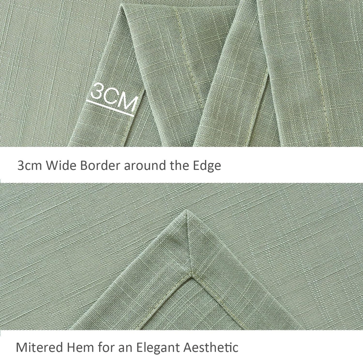 maxmill Lux Faux Linen Table Cloth with Slubby Texture Wrinkle Resistant Anti-Shrink Soft Tablecloth for Kitchen Dining Tabletop for Buffet Banquet Parties Rectangle 60 x 140 Inch Sage Green