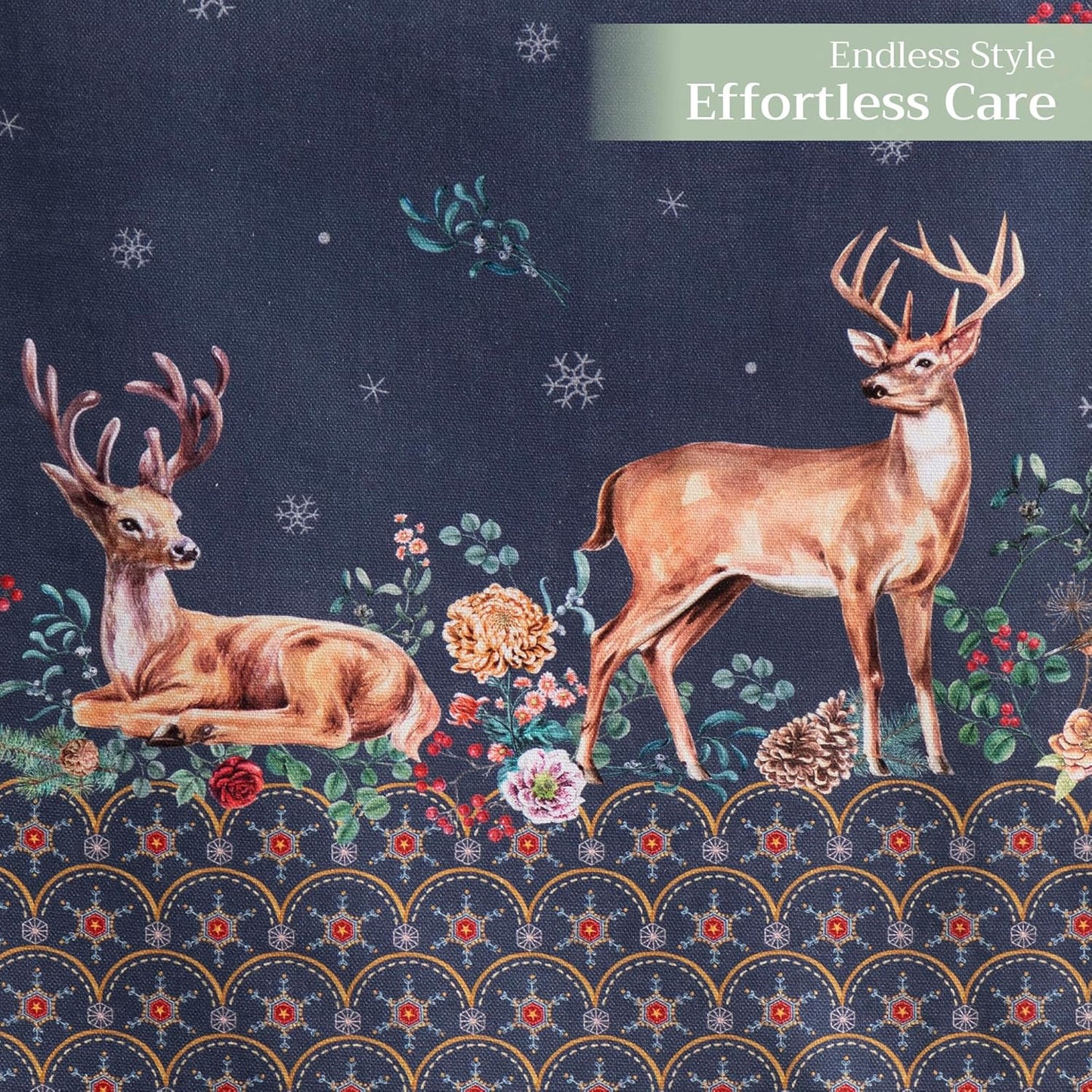 Maison d' Hermine Table Runner 100% Cotton Double Layer Table Runners 72 inches Long for Thanksgiving Christmas Decorations Home Kitchen Dining Party Wedding (Christmas Joy, 14.5" x 72")