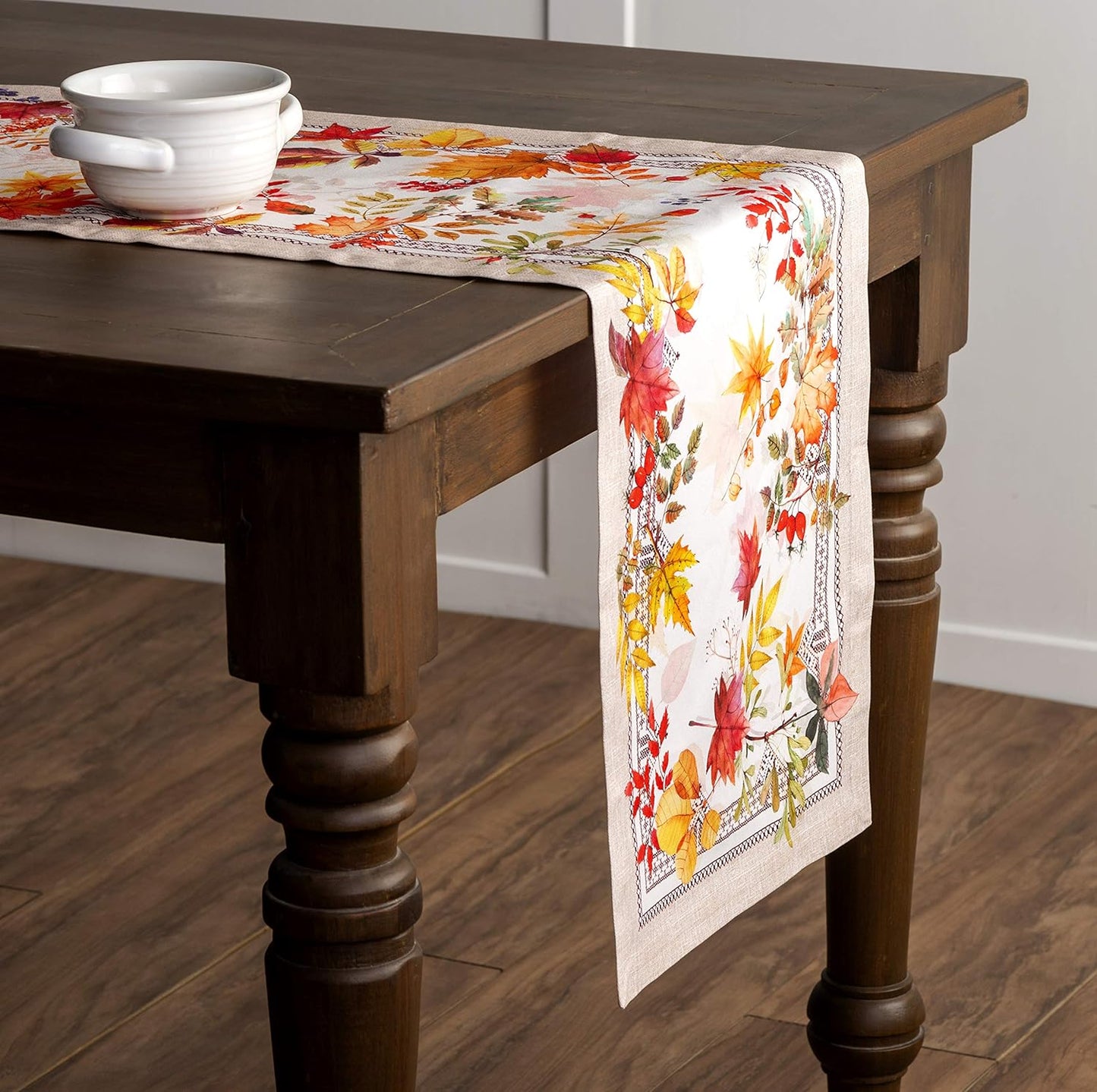 Maison d' Hermine Table Runner 100% Cotton Single Layer Table Runners 60 inches Long for Thanksgiving Christmas Decorations Home Kitchen Dining Party Wedding (Amarante, 14.5" x 60")