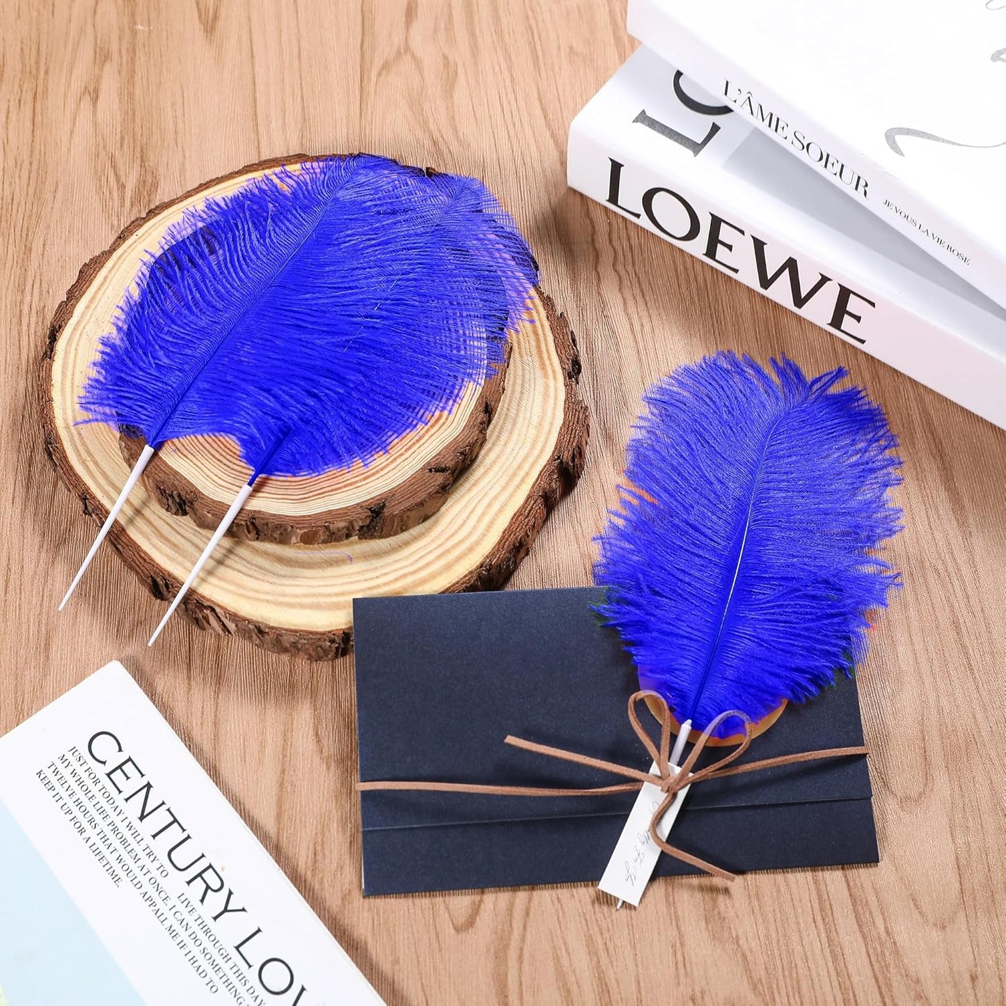 SOGUGOM Blue Craft Ostrich Feathers - 30PCS 8-10 inch Ostrich Feathers Kit for Centerpieces, Kindergarten Crafts, Dream Catchers and DIY Projects(Royal Blue)