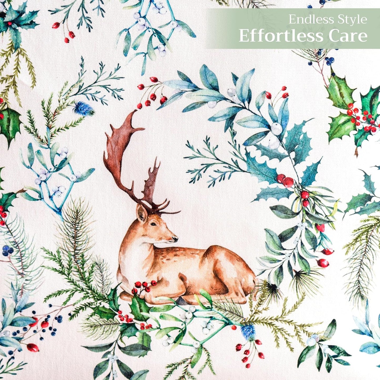 Maison d' Hermine Table Runner 100% Cotton Single Layer Table Runners 108 inches Long for Thanksgiving Christmas Decorations Home Kitchen Dining Party Wedding (Holly Time, 14.5" x 108")