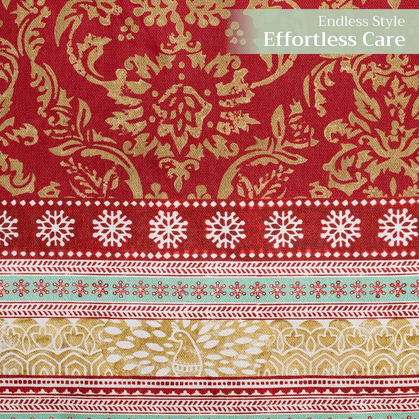 Maison d' Hermine Table Runner 100% Cotton Double Layer Table Runners 72 inches Long for Thanksgiving Christmas Decorations Home Kitchen Dining Party Wedding (Sofia, 14.5" x 72")