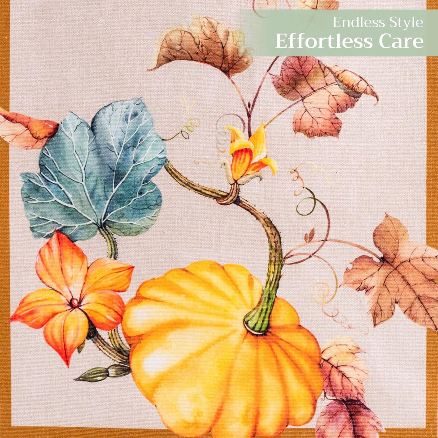 Maison d' Hermine Table Runner 100% Cotton Double Layer Table Runners 108 inches Long for Thanksgiving Christmas Decorations Home Kitchen Dining Party Wedding (Potiron, 14.5" x 108")