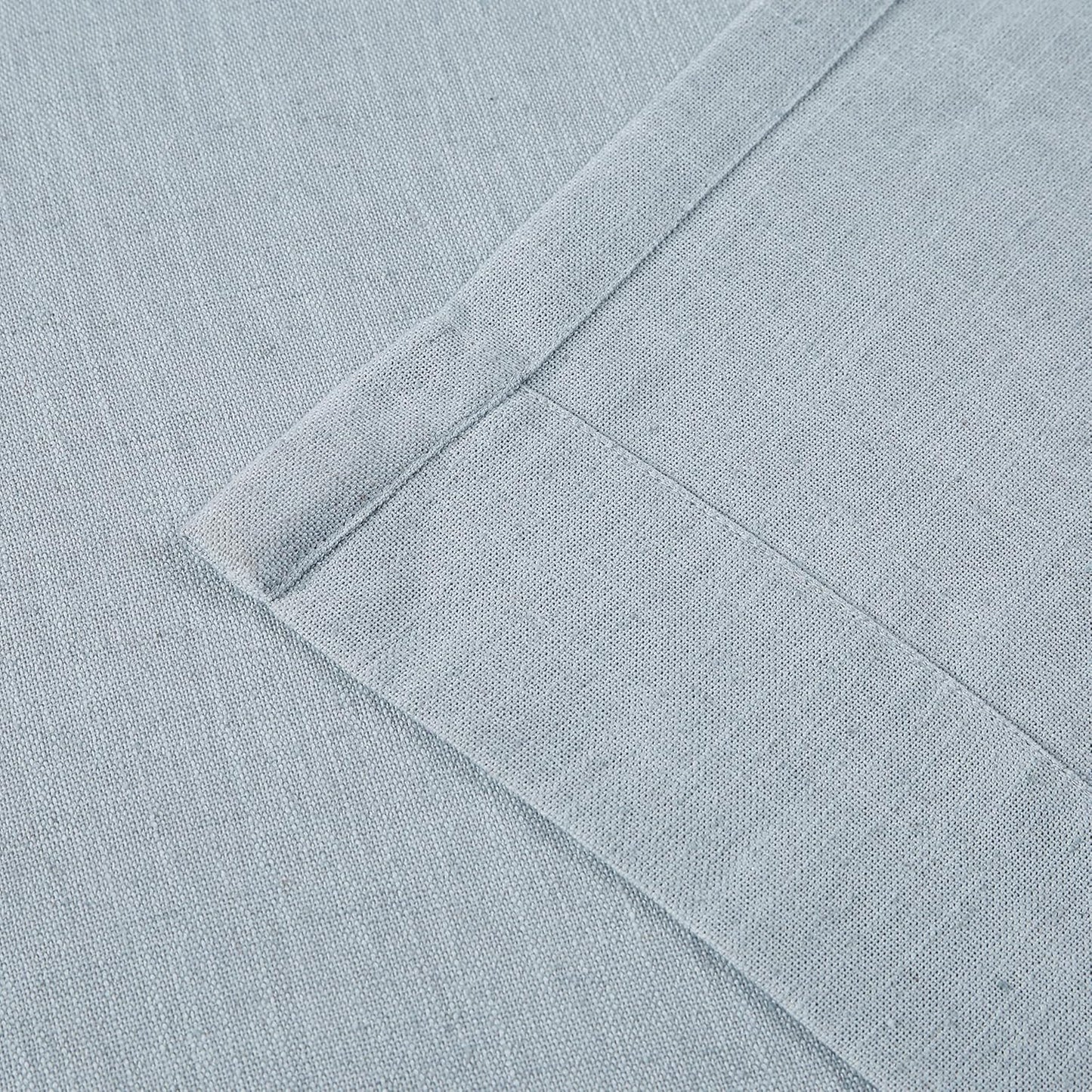 Vision Home Blue Fog Pinch Pleated Semi Sheer Curtains Textured Linen Blended Light Filtering Window Curtains 90 inch for Living Room Bedroom Patio Pinch Pleat Drapes with Hooks 1 Panel 60" Wx90 L