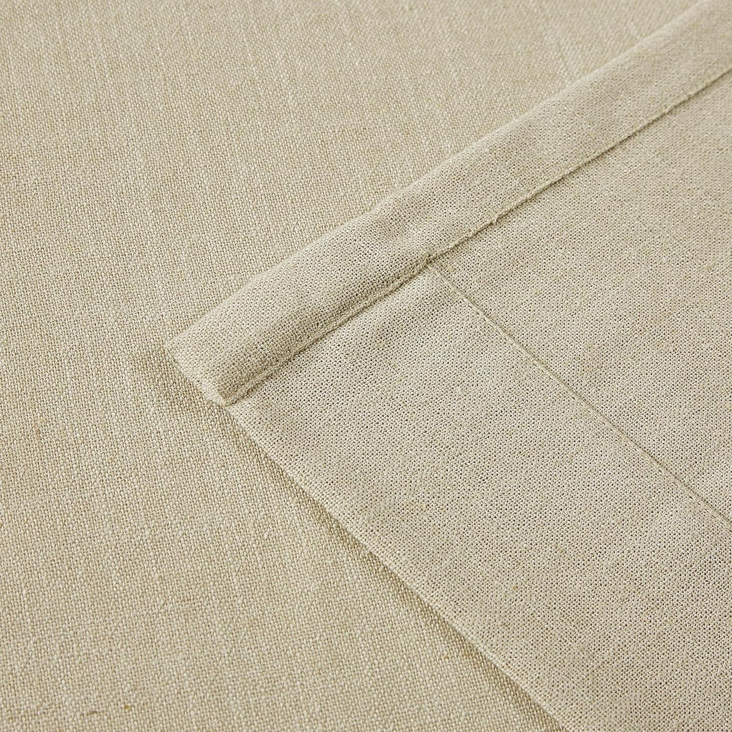 Vision Home Sand Pinch Pleated Semi Sheer Curtains Textured Linen Blended Light Filtering Window Curtains 120 inch for Living Room Bedroom Patio Pinch Pleat Drapes with Hooks 10FT 60" Wx120 Lx1