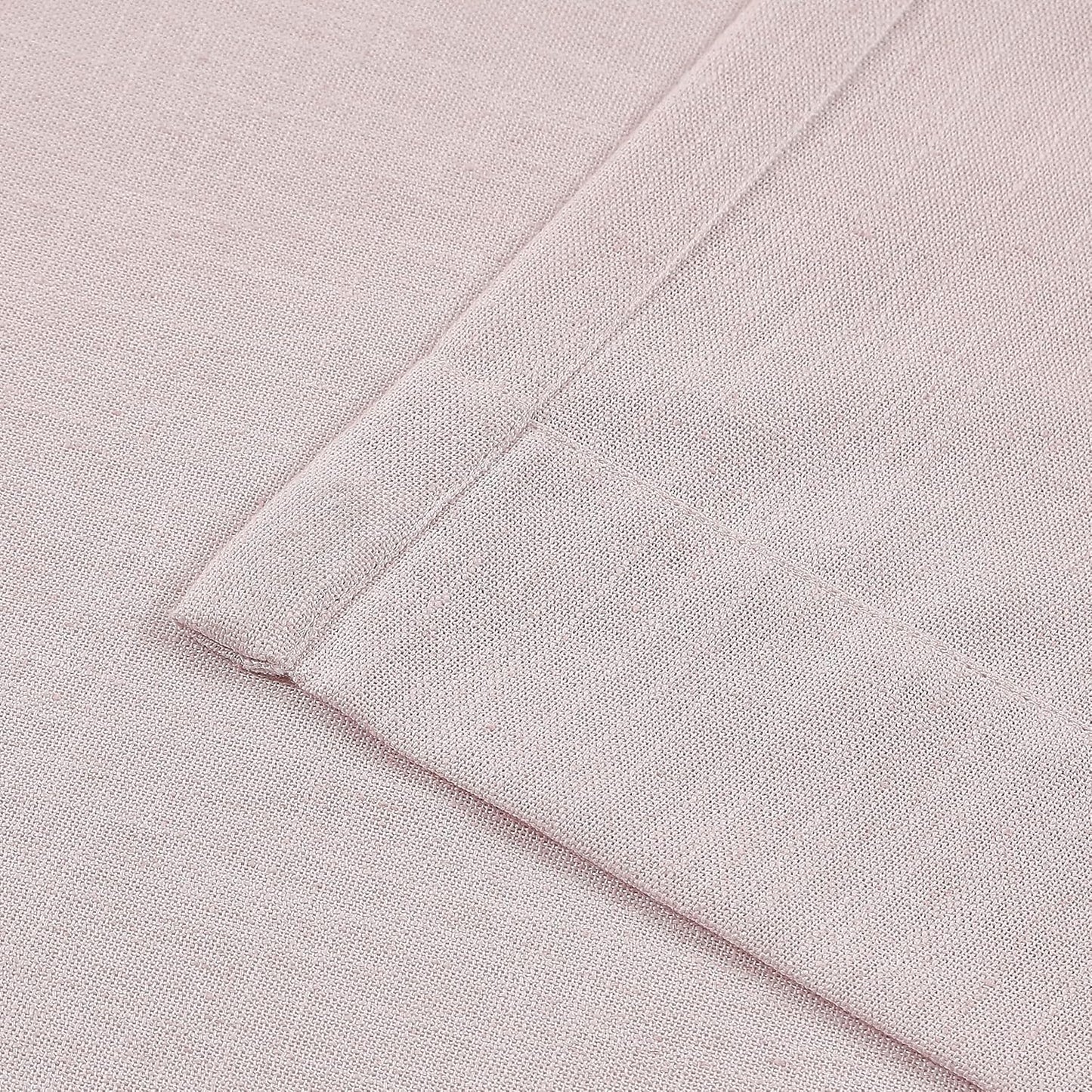 Vision Home Light Pink Pinch Pleated Semi Sheer Curtains Textured Linen Blended Light Filtering Window Curtains 72 inch for Living Room Bedroom Pinch Pleat Drapes with Hooks 2 Panels 40" Wx72 L
