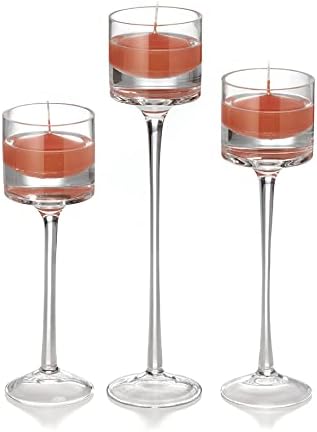 yummi Set of 18 Floating Candles and Monet Stem Holders - Sienna