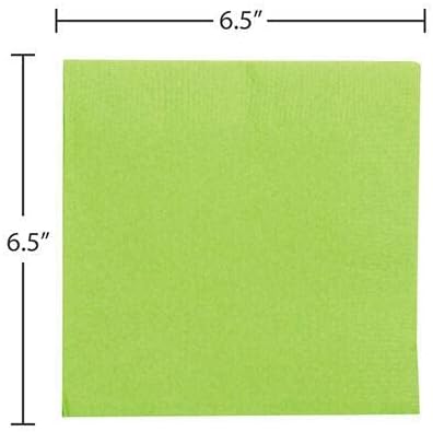 JAM PAPER Medium Lunch Napkins - 6 1/2 x 6 1/2 - Lime Green - 50/Pack