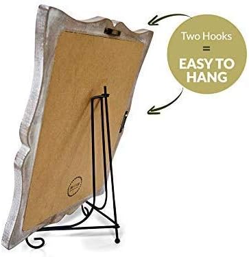 Tabletop Chalkboard Sign with Easel (11x13) + 8 Brilliant Liquid Chalk Markers | Rustic Brown, Melamine, Hand Crafted Sweetheart Frame - Multipurpose Small Chalkboard Sign