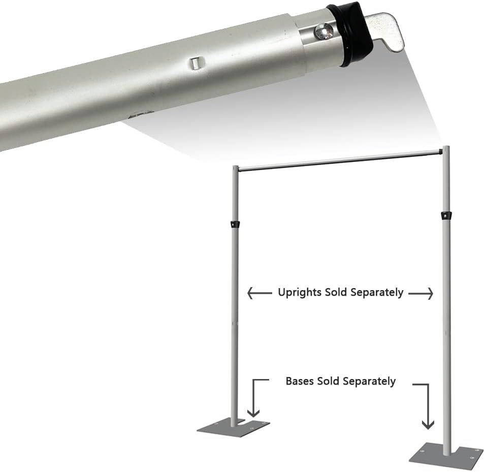Portable Pipe and Drape Heavy Duty Backdrop Stand, ADJ Metal Frame and Heavy Metal Base for Wedding, Birthday Party, Photography Backdrop(1*Cross Bar7-12FT)