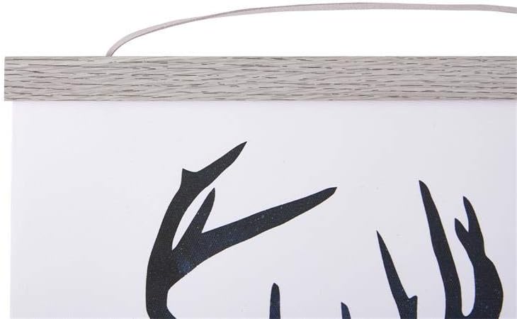 Magnetic Poster Hanger, 23x34 23x33 23x35 Poster Frame Wood Wooden Magnet Print Posters Dowel Scroll Hanger Hangers Hanging Kit for Walls Map Canvas Artwork (Grey, 23")