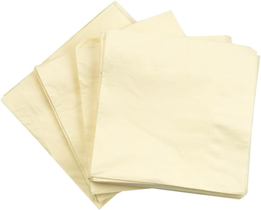 JAM PAPER Medium Lunch Napkins - 6 1/2 x 6 1/2 - Ivory - 50/Pack