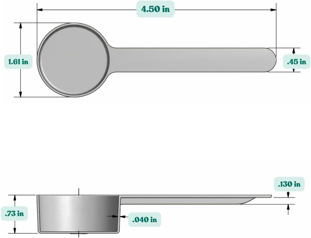 4 Teaspoon (20 mL) Long Handle Scoop for Measuring Coffee, Pet Food, Grains, Protein, Spices and Other Dry Goods (Pack of 5)