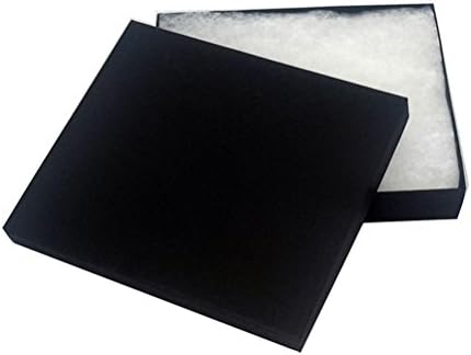 TheDisplayGuys - 25-Pack #53 Kraft Paper Cardboard Gift Boxes/Jewelry Cases w. Cotton Padding & Lid - Matte Black - (5.4" x 3.9" x 1.0")