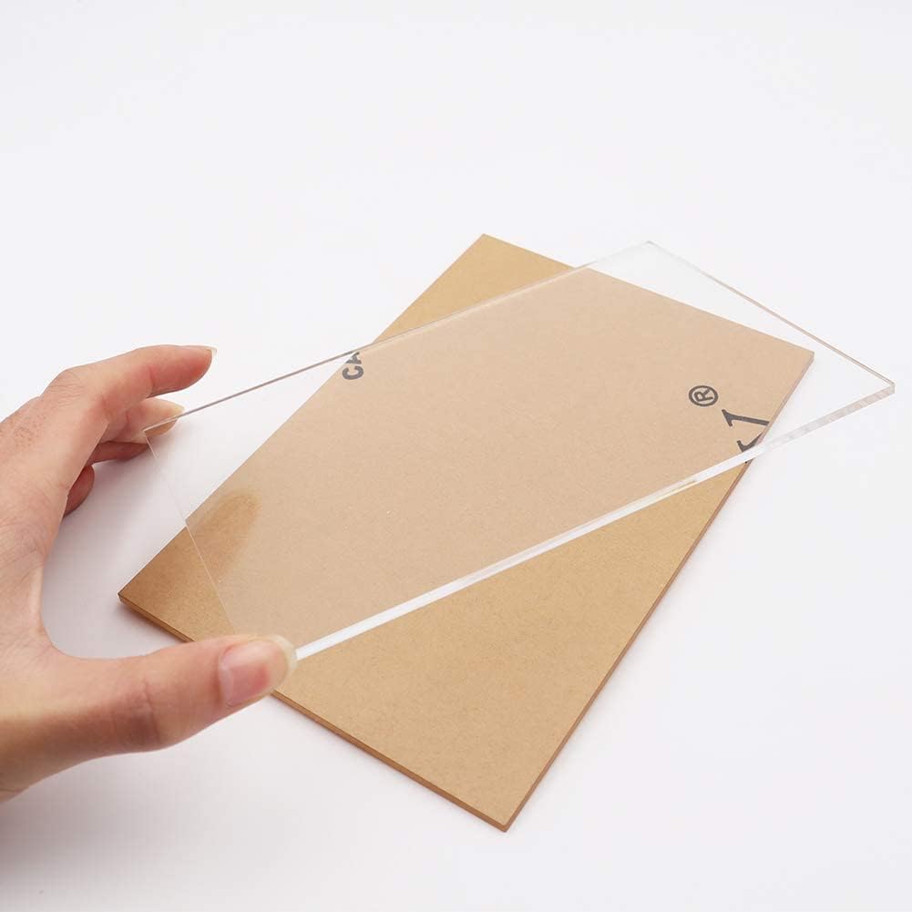 10 Pack Clear Blank Acrylic Sign for Table Numbers, 5x7 Inch Clear Acrylic Sheet Sign Blank 1/8 inch Thick, Use for DIY Table Signs for Wedding Party Events, Wood Stand NOT Included