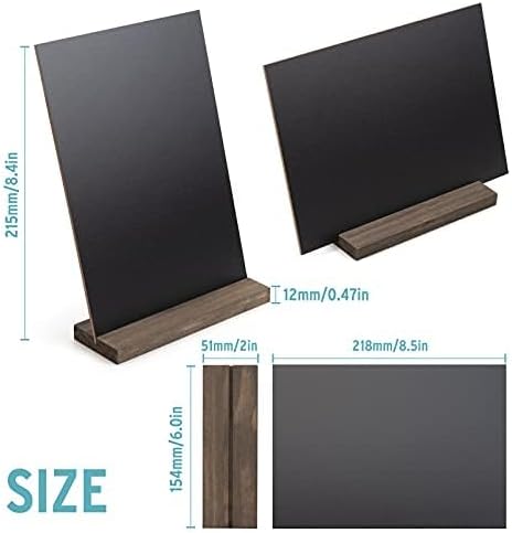 ONUPGO Mini Chalkboard Signs, 6 x 9 Inch Vintage Tabletop Chalk Board Sign with Base Stands - Double Side Mini Menu Boards Small Food Signs for Party Buffet Wedding Bar and Restaurant