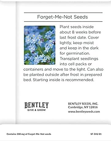 Bentley Seeds Growing Houses into Homes - Pre Filled Forget Me Not Garden Seed Packets - 25 Packed Forget Me Not Seed Packs - Perfect Realtor Gift for Prospecting or New Homeowners - Non GMO Seeds