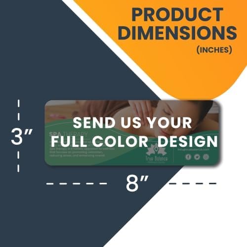 Magnet Me Up Custom 8x3 Inch Rectangle Magnet, Customizable for Businesses, Advertising, Personal Use, Gifts, Choose Your Text, Upload Image, Magnetic Vinyl for Vehicles and Any Magnetic Surface