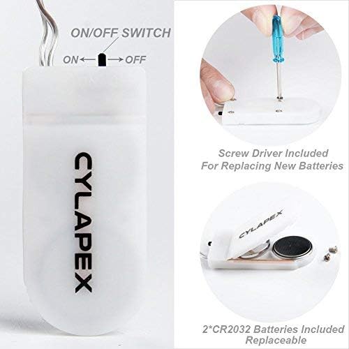 CYLAPEX 6 Pack Purple Fairy Lights String Battery Operated Fairy Lights Firefly Lights LED Starry String Lights 3.3ft 20 LEDs Silvery Copper Wire for Christmas DIY Decoration Costume Wedding Party