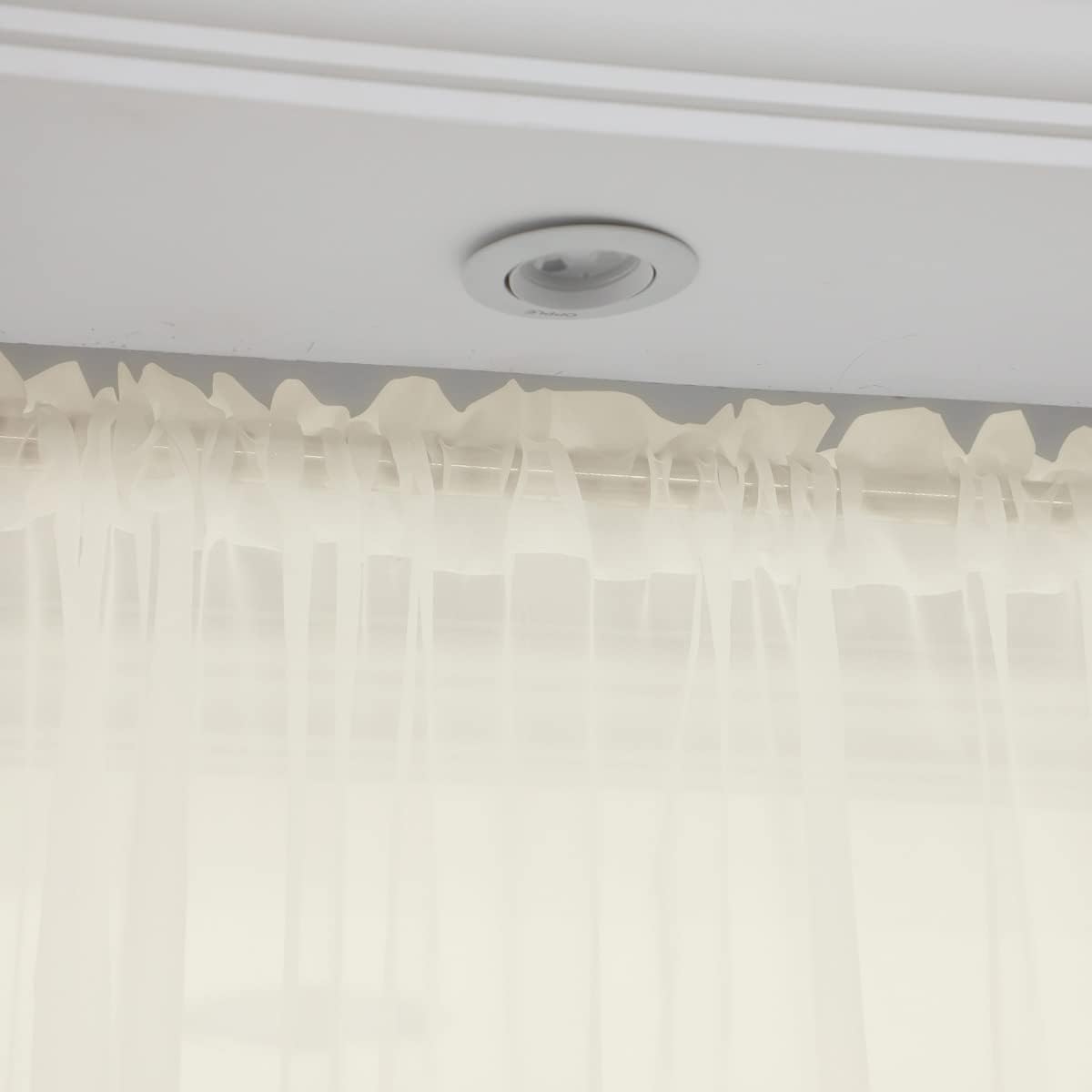 Window Beige Sheer Curtains 145 Inches Long 2 Panels Sheer Curtain Basic Rod Pocket Panel for Bedroom Children Living Room Yard Kitchen (Beige, 52" W x 145" L | 2 pcs)