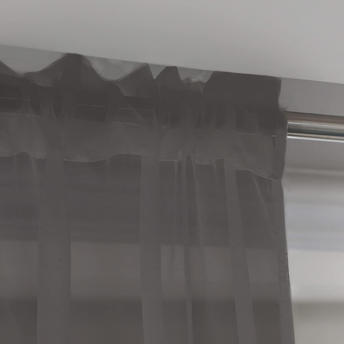 Window Dark Gray Sheer Curtains 63 Inches Long 2 Panels Sheer Curtain Basic Rod Pocket Panel for Bedroom Children Living Room Yard Kitchen (Dark Gray, 52" W x 63" L | 2 pcs)