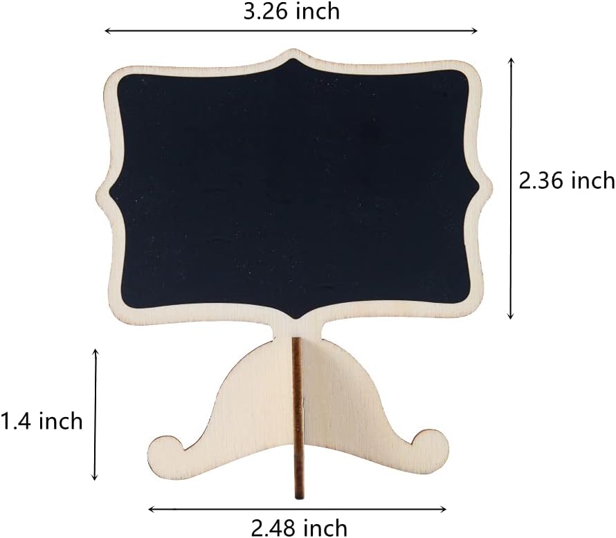 Reusable 20 Pcs Mini Chalkboard Signs with Easel Stand for Food Labels, Weddings, Birthday Parties, Message Board Signs and Event Decorations,Include 12 Colors Water-Based Chalks