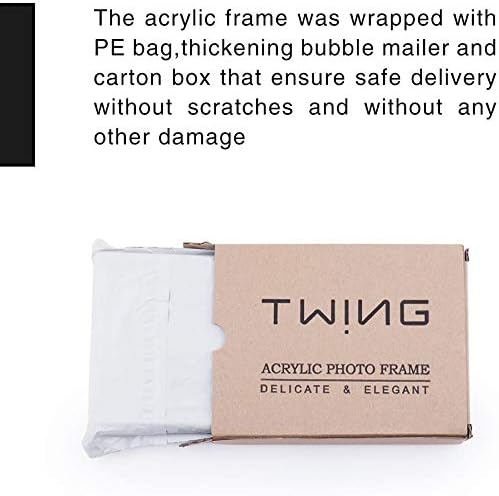 TWING 3.5x5 Inch Acrylic Picture Frame Horizontal Magnet Double Sided Photo Frame with Microfiber Cloth,12 + 12MM Thickness Clear Picture Frame Desktop Acrylic Photo Frame Display Gifts Ideal