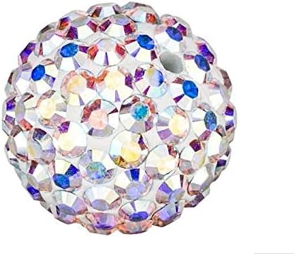 100pcs Adabele Grade A Suncatcher Crystal Rhinestone Pave Loose Beads 10mm Clear AB Polymer Clay Disco Ball Spacers Compatible with Shamballa All Craft Jewelry Making DB10-2
