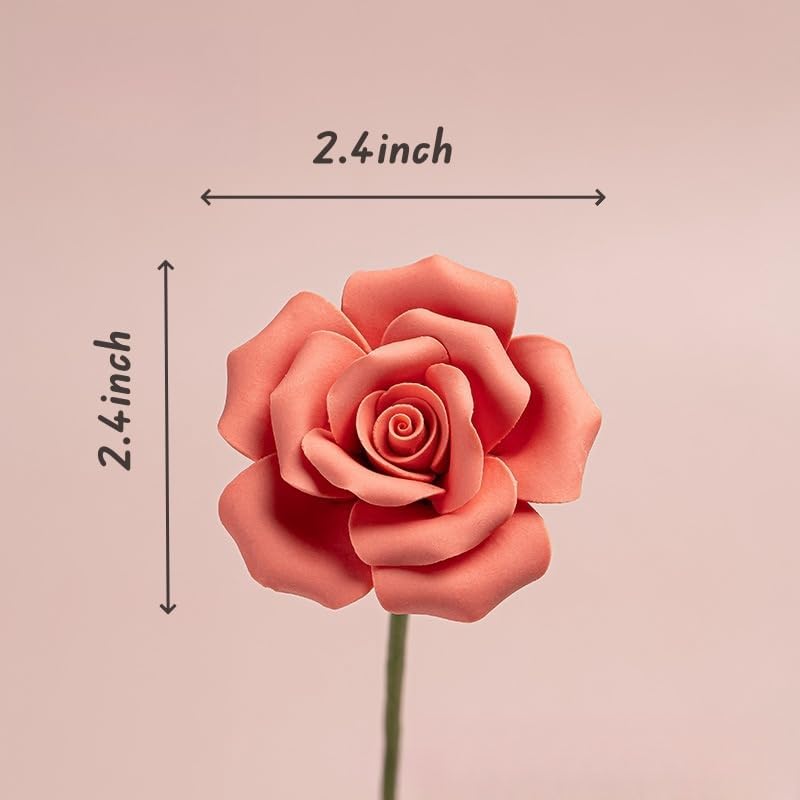 9 pcs Handmade Ceramic Roses,Featuring Vibrant Colors and Intricate Petal Details，Wedding Decoration Christmas Decor Gift Providing Long-Lasting Beauty Without The Hassle (Colour)