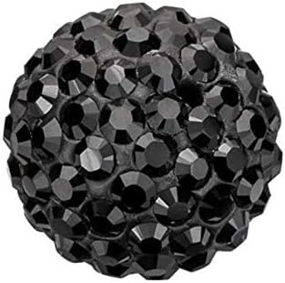 100pcs Adabele Grade A Suncatcher Crystal Rhinestone Pave Loose Beads 10mm Jet Black Polymer Clay Disco Ball Spacers Compatible with Shamballa All Craft Jewelry Making DB10-23