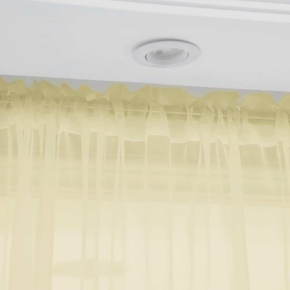 Window Light Yellow Sheer Curtains 145 Inches Long 2 Panels Sheer Curtain Basic Rod Pocket Panel for Bedroom Children Living Room Yard Kitchen (Light Yellow, 52" W x 145" L | 2 pcs)