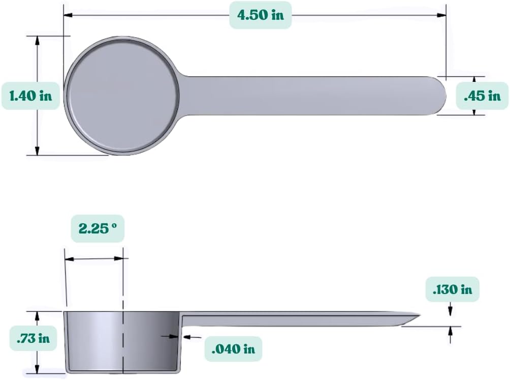 1 Tablespoon (1/2 Oz. | 3 Teaspoon | 1/16 Cup | 14.8 mL) Long Handle Scoop for Measuring Coffee, Pet Food, Grains, Protein, Spices and Other Dry Goods (Pack of 5)