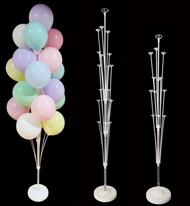 Leesoot 2 Sets 74inch Macarons Floor Balloon Column Kit Stand with Balloon Backdrop Decoration for Graduation Wedding Birthday Baby Shower Gender Reveal Party Balloon Tower Balloon Tree