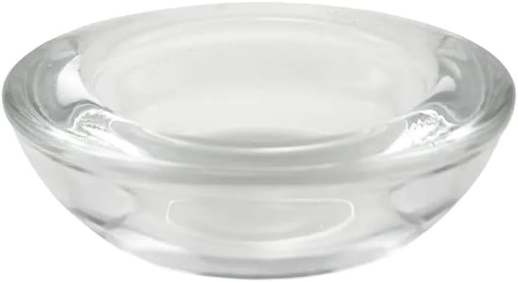 WGV Sturdy Tea Light Votive Candle Holder 3" W, Clear Heavy Thick Chubby Plate Bowl Glass, Small Accent Decor, 6 Pieces