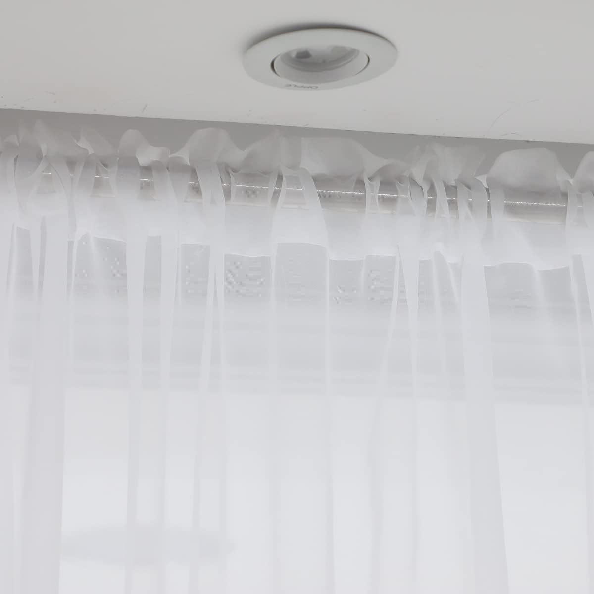 Window White Sheer Curtains 145 Inches Long 2 Panels Sheer Curtain Basic Rod Pocket Panel for Bedroom Children Living Room Yard Kitchen (White, 52" W x 145" L | 2 pcs)