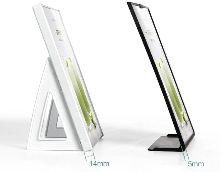 ABS Plastic Sign Holder，Menu Displays L Shape Sign Stand Vertical/Horizontal Use (White A5 148×210mm/5.83×8.27inches)