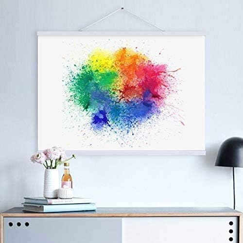 30x20 30x40 30x30 Poster Frame, Magnetic Light Wood Wooden Frame Hanger for Photo Picutre Canvas Artwork Art Print Wall Hanging (1 Pack, 30", White)