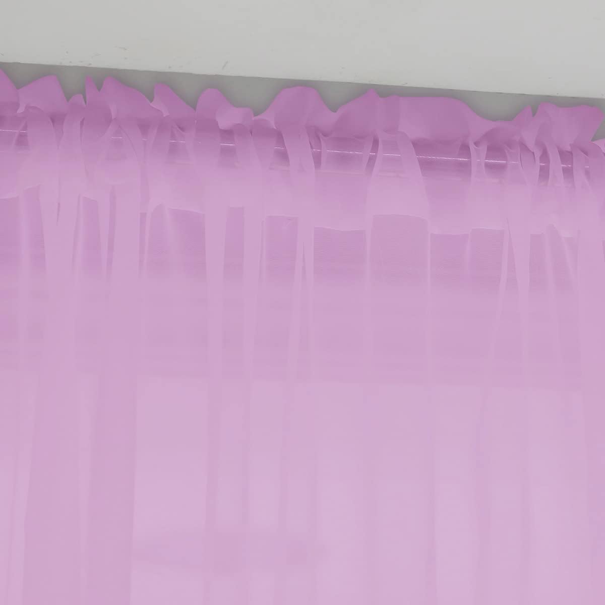 Window Pink Sheer Curtains 63 Inches Long 2 Panels Sheer Curtain Basic Rod Pocket Panel for Bedroom Children Living Room Yard Kitchen (Pink, 52" W x 63" L | 2 pcs)