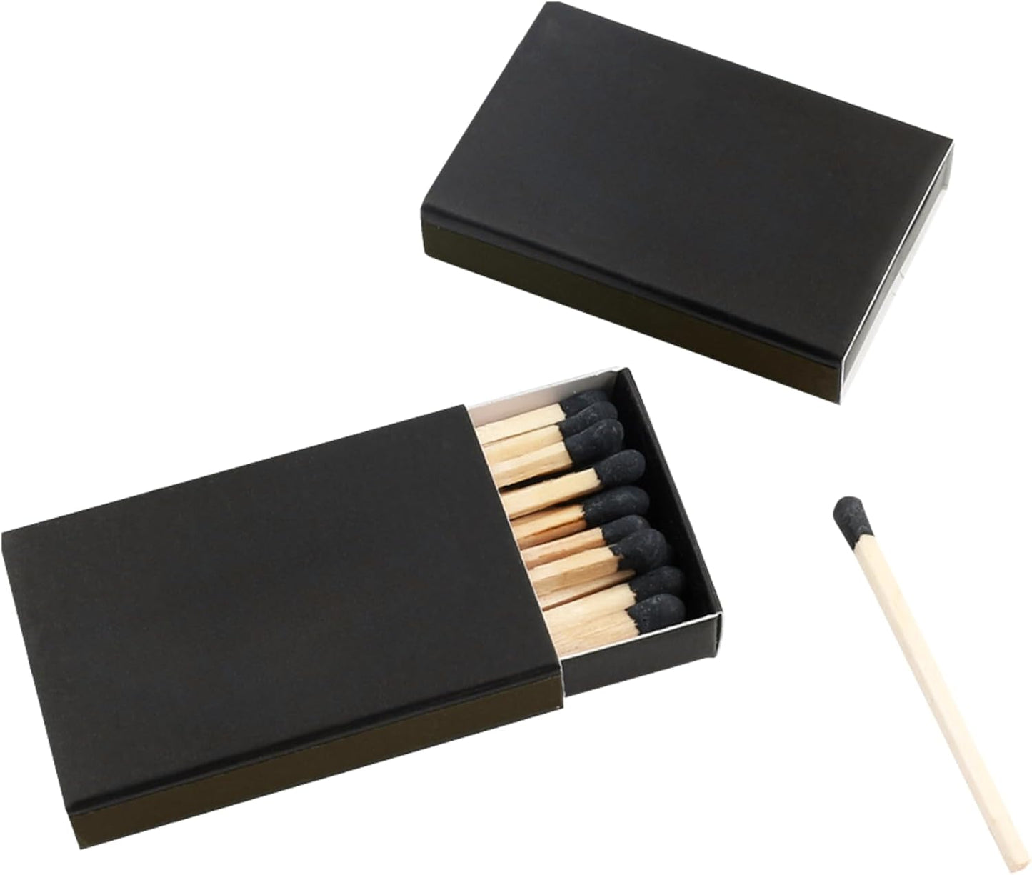 25 Boxes Blank Black Wooden Matches | Strike on Box Matchboxes Traditional Wooden Matchsticks | Wedding Party Event Favors to Customize