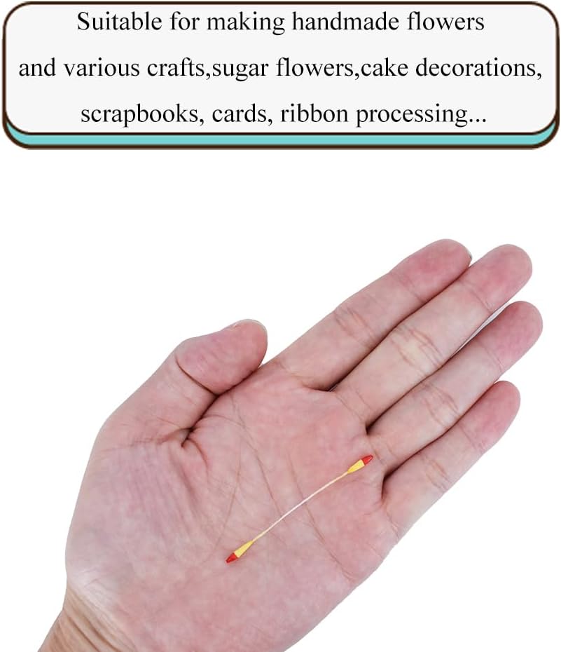 HAHIYO 700Pcs 2mm Yellow and Red Matte Double Head Flower Stamen Pistil for Flower Making Scrapbook Decoration Handmade Artificial Flowers Pistil Matt-Like Floral Stamens Flowers Pollen Stamen