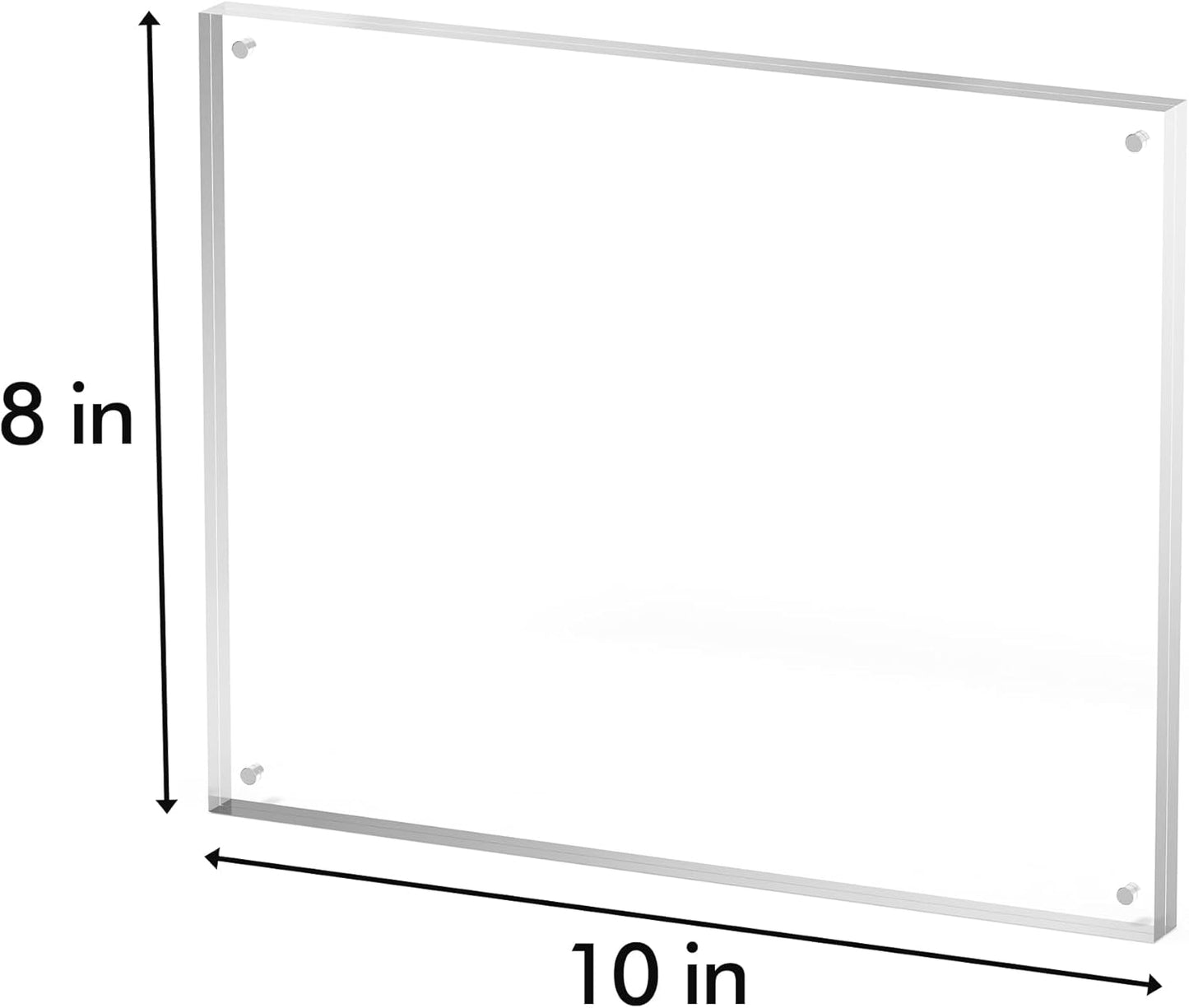 8x10 Acrylic Picture Frame 1 Pack, Clear Freestanding Double Sided Frameless Magnetic Photo Frames, Desktop Display Decor Gift