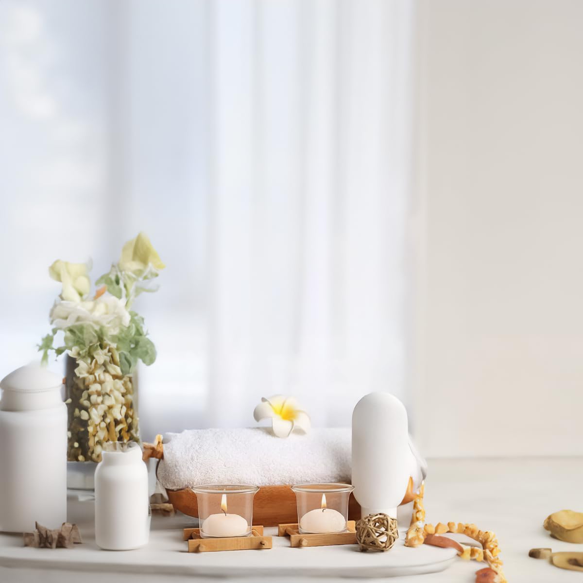 WGV Flare Lip Cylinder Tea Light Votive Candle Holder 2.4" W x 1.75" H, Clear Oyster Glass Cup, Small Accent Decor, 6 Pieces