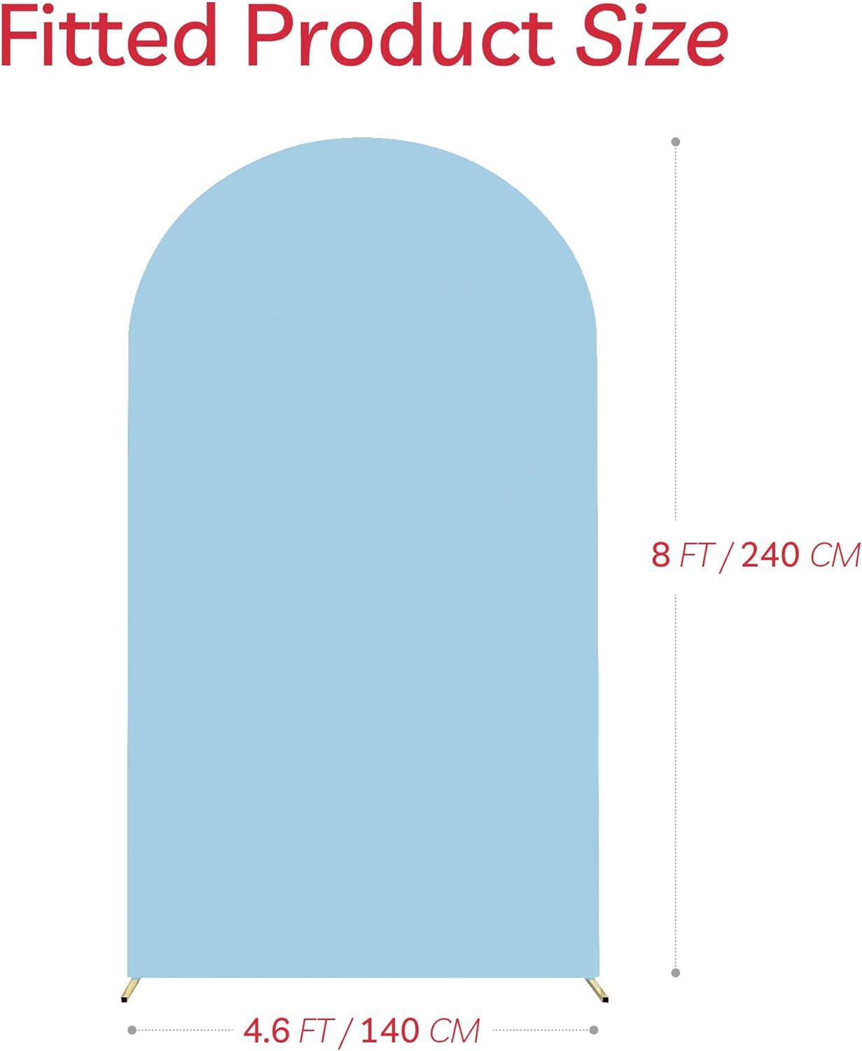 Arch Backdrop Stand Cover 8Ft Dusty Blue Thick Spandex Fabric Arch Backdrop Cover High Elasticity Fitted Round Top for Wedding Birthday Party Baby Shower Garden Decoration